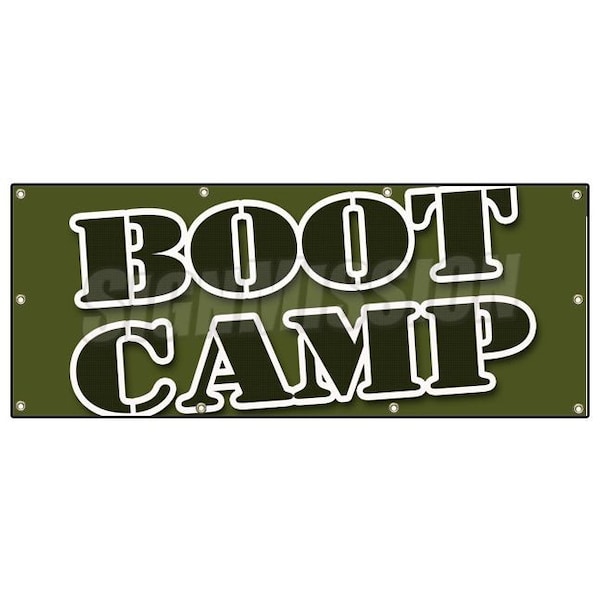 Signmission BOOT CAMP BANNER SIGN fitness run trainer weights gym